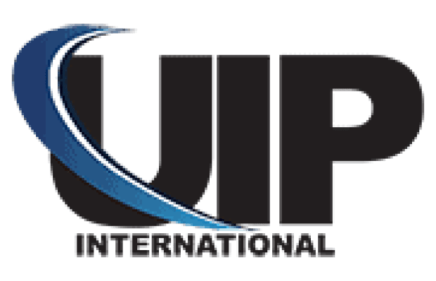 UIP International logo with blue curve.