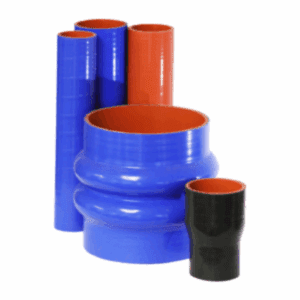Blue and red silicone hose connectors.
